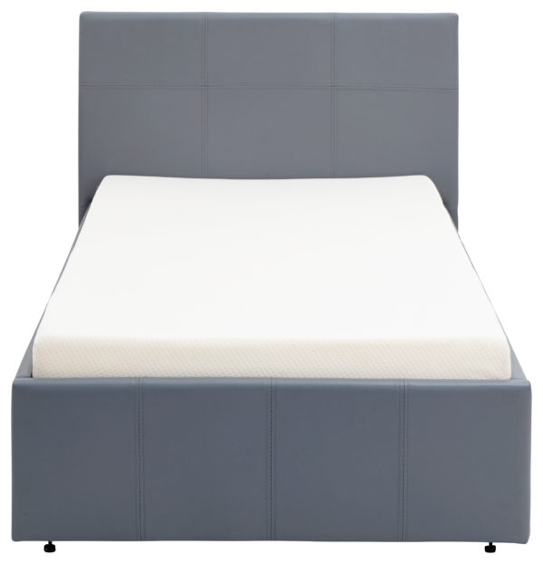 Marikina End Lift Ottoman Single Bed | Grey PU