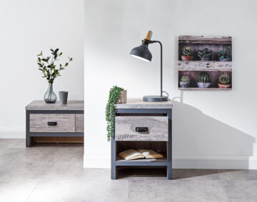 Fenway Grey 1 Drawer Lamp Table | Bedside Table