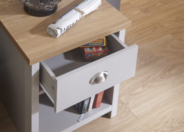 Fife Grey Lamp Table | Grey | Bedside Table | Self Assembly