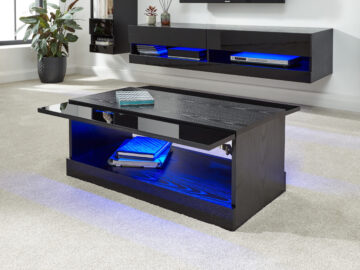 Lugo Black Coffee Table | Lift Up Panels
