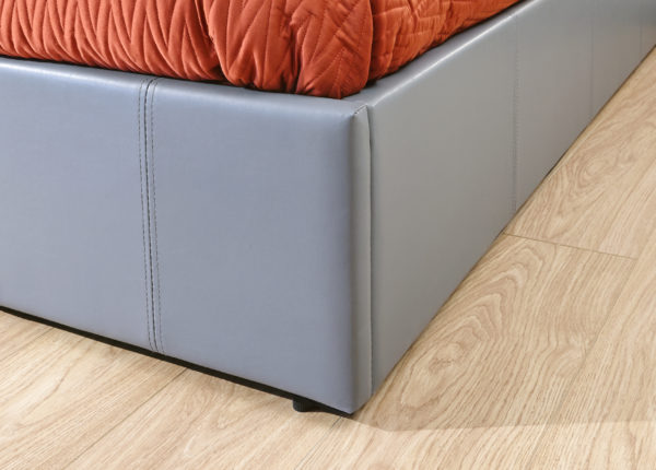 Marikina End Lift Ottoman Single Bed | Grey PU