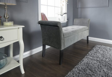 Penza Grey Chenille Window Seat
