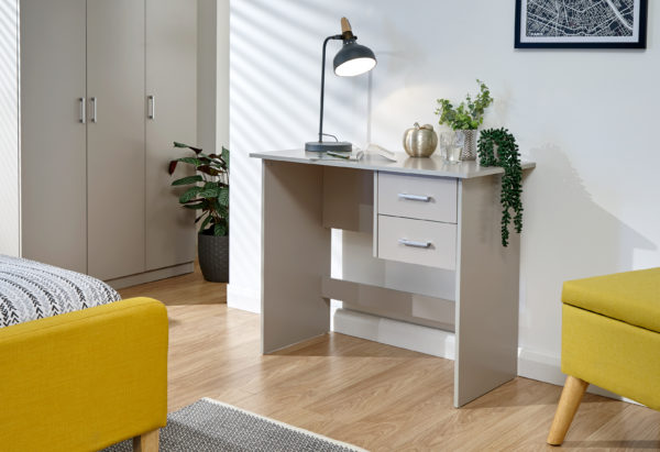Elgin 2 Drawer Desk | Grey | Self Assembly