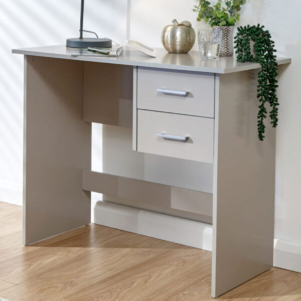 Elgin 2 Drawer Desk | Grey | Self Assembly