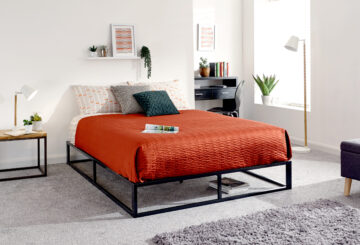 Simplicity Black 4′ Platform Small Double Bed
