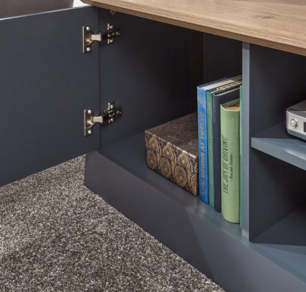 Oban Large TV Unit | Slate Blue | Self Assembly