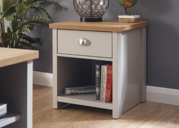 Fife Grey Lamp Table | Grey | Bedside Table | Self Assembly