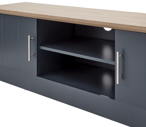 Oban Large TV Unit | Slate Blue | Self Assembly