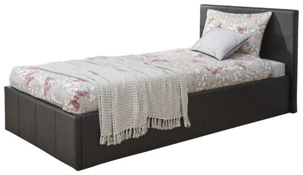 Marikina End Lift Ottoman Single Bed | Black