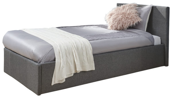 Marikina Side Lift Ottoman Single Bed | Grey