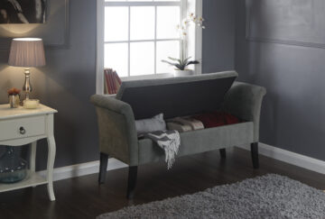 Penza Grey Chenille Window Seat