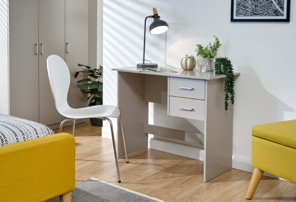Elgin 2 Drawer Desk | Grey | Self Assembly