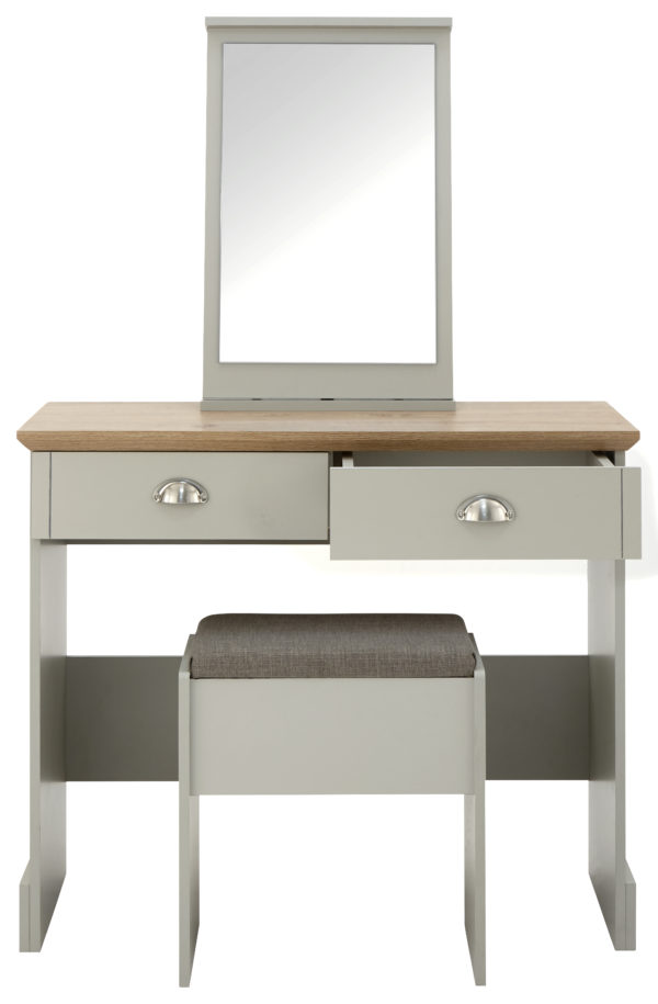 Oban Dressing Table with Stool | Grey | Self Assembly