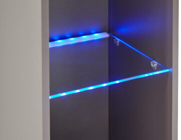 Lugo Grey Tall Shelf Unit | LEDs