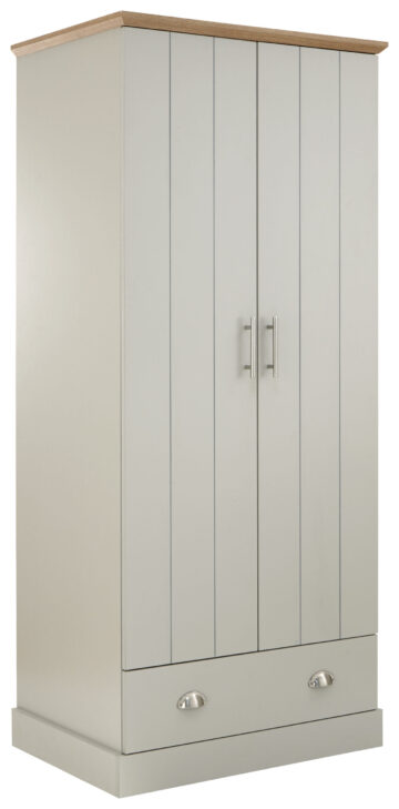 Oban 2 Door 1 Drawer Wardrobe | Grey | Clearance