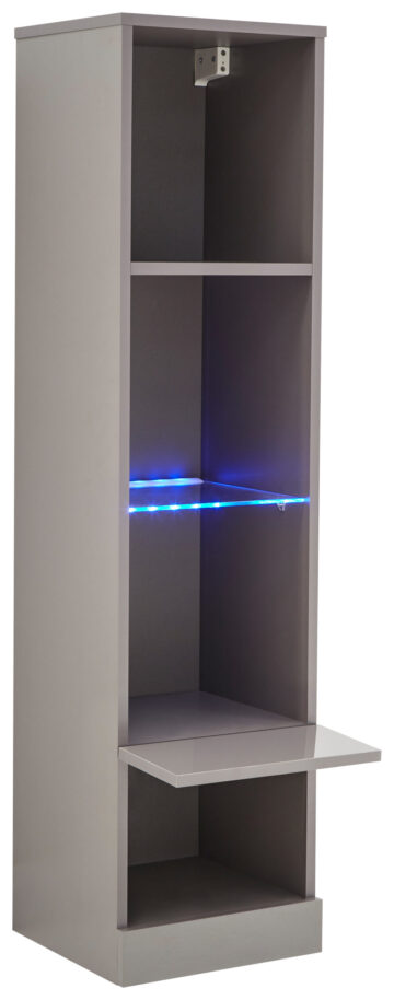 Lugo Grey Tall Shelf Unit | LEDs
