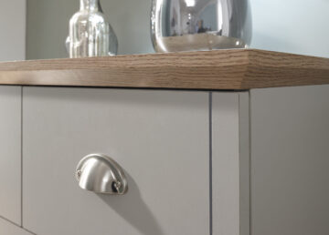 Oban Grey 2 Over 3 Chest of Drawers | Chrome Handles