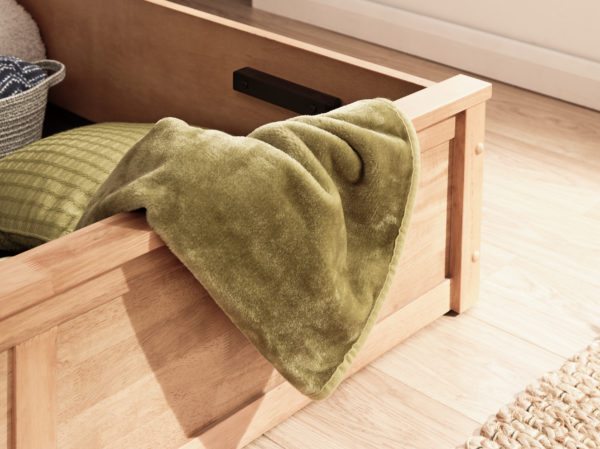 Reus Wooden Ottoman Double Bed Oak