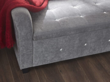 Roma Grey Chenille Diamante Window Seat