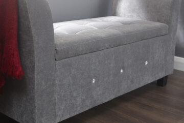 Roma Grey Chenille Diamante Window Seat