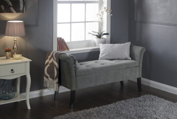 Penza Grey Chenille Window Seat