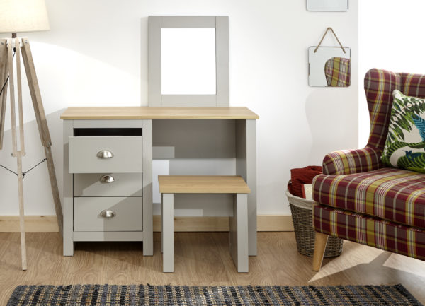 Fife Grey Dressing Table Set | Grey | Self Assembly