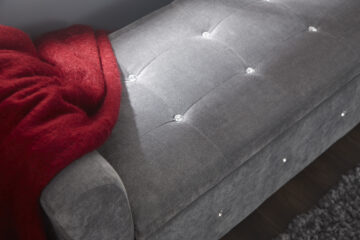 Roma Grey Chenille Diamante Window Seat