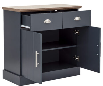 Oban Slate Blue 2 Door Compact Sideboard with Drawers