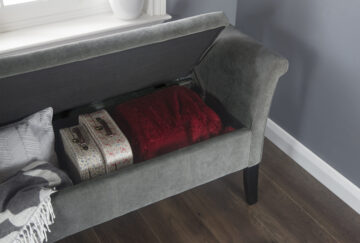 Penza Grey Chenille Window Seat