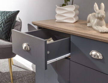 Oban Slate Blue 2 Door Compact Sideboard with Drawers