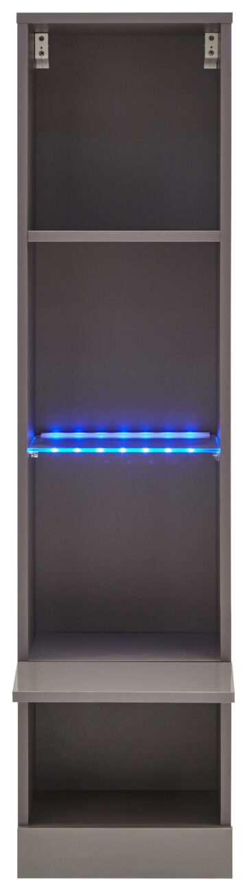 Lugo Grey Tall Shelf Unit | LEDs