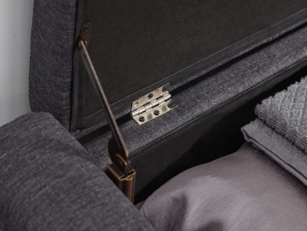 Roma Ottoman Bench | Charcoal Grey | Fabric | Self Assembly