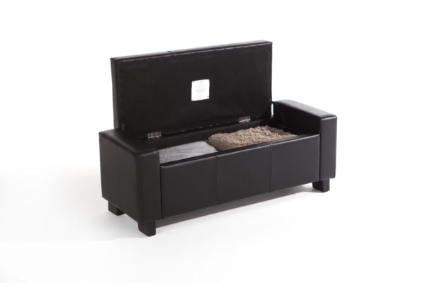 Roma Ottoman Bench | Black  PU | Self Assembly