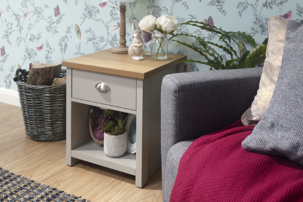 Fife Grey Lamp Table | Grey | Bedside Table | Self Assembly