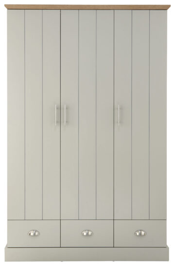 Oban Grey 3 Door Wardrobe with Drawers