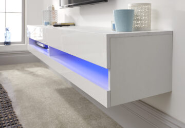 Lugo White Wall TV Unit 150cm | LED