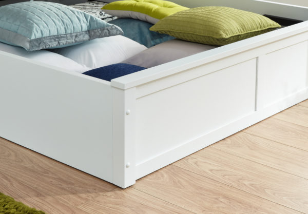 Reus Wooden Ottoman Double Bed | White
