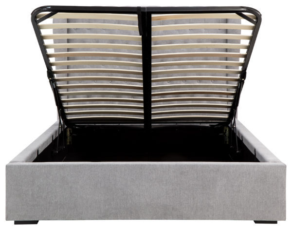 Braga Double Ottoman Bed with Solid Base | Platinum Grey
