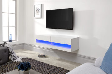 Lugo White Wall TV Unit 120cm | LED