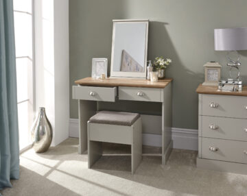 Oban Grey 2 Drawer Dressing Table with Stool