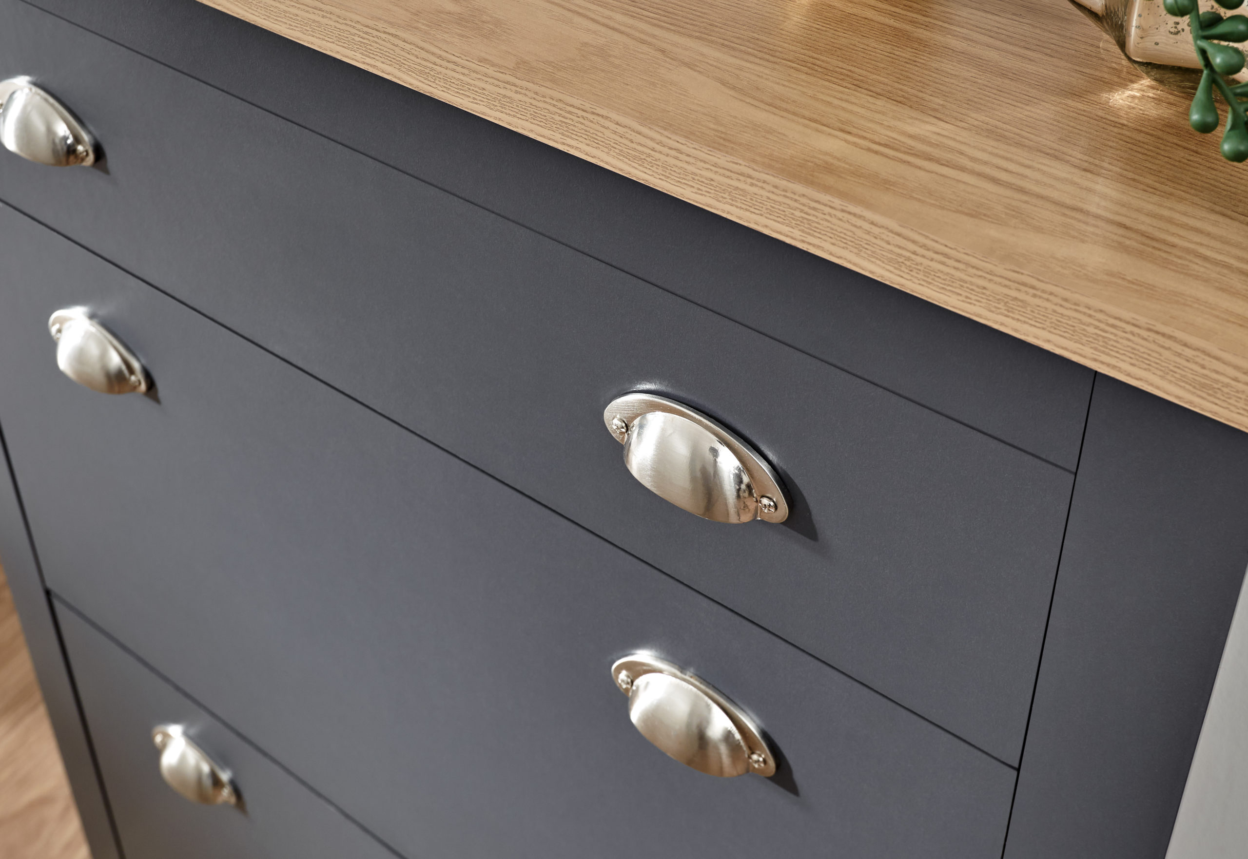 Fife Slate Blue 2 Door 1 Drawer Shoe Slate Blue Self