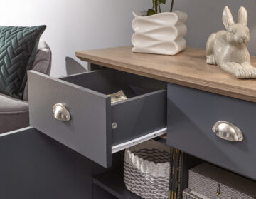 Oban Slate Blue 2 Door Compact Sideboard with Drawers
