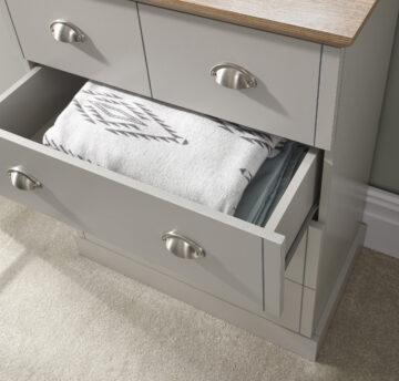 Oban Grey 2 Over 3 Chest of Drawers | Chrome Handles
