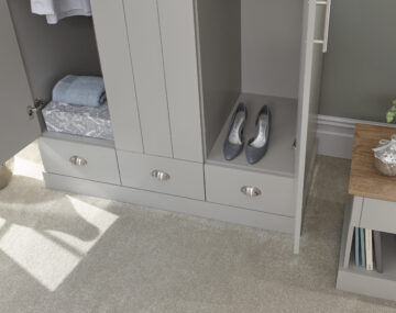 Oban Grey 3 Door Wardrobe with Drawers