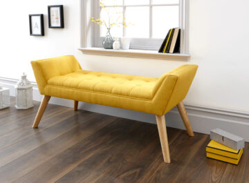 Yellow Upholstered Bench | Mustard | Clearance