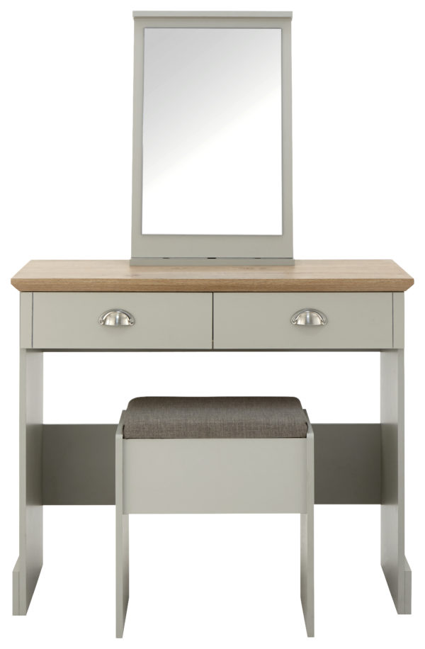Oban Dressing Table with Stool | Grey | Self Assembly