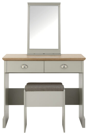 Oban Grey 2 Drawer Dressing Table with Stool