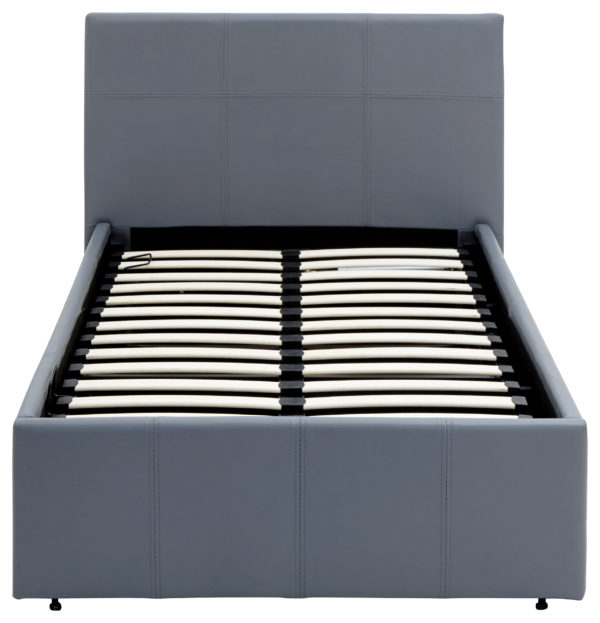 Marikina End Lift Ottoman Single Bed | Grey PU