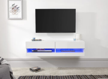Lugo White Wall TV Unit 120cm | LED