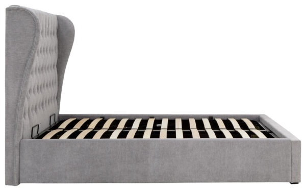 Braga Double Ottoman Bed with Solid Base | Platinum Grey